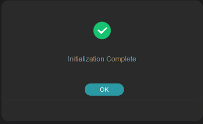 Initialization complete page of VIGI devices.