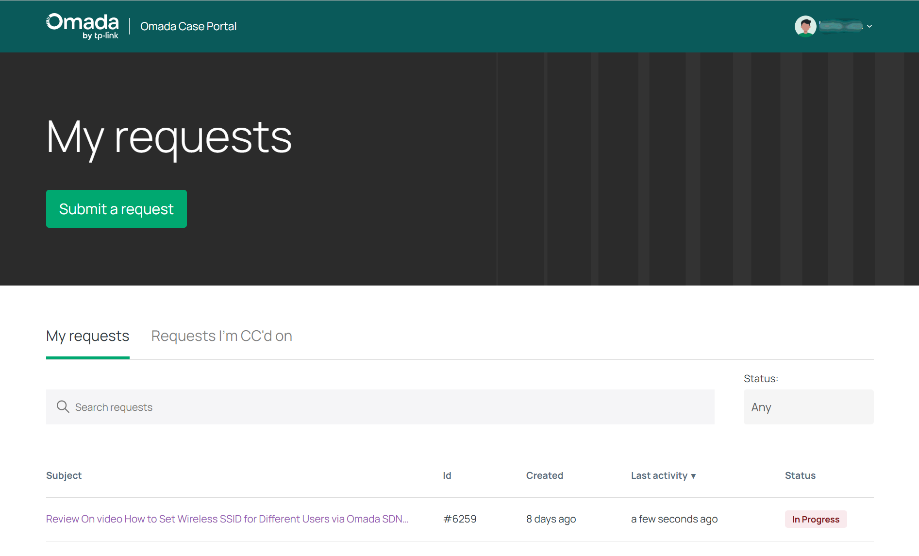 Display the Case Portal page.