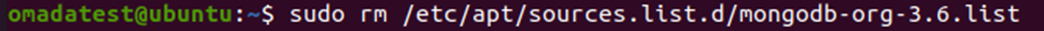 remove the file mirror path of MongoDB v3.6 from the list file.