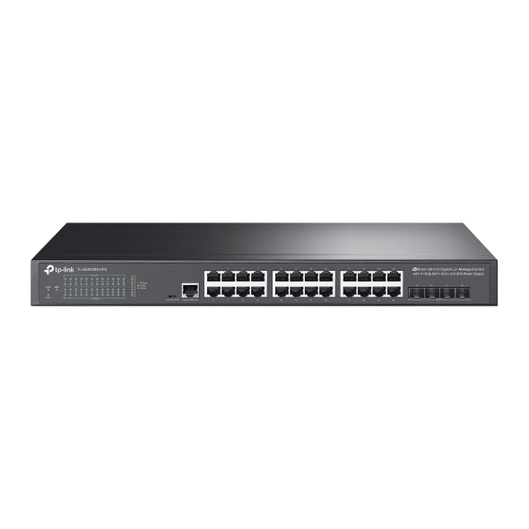 Switch administrable L2+ 24 ports Gigabit avec 4x slots SFP+ 10GE SFP+ et alimentation UPS 1